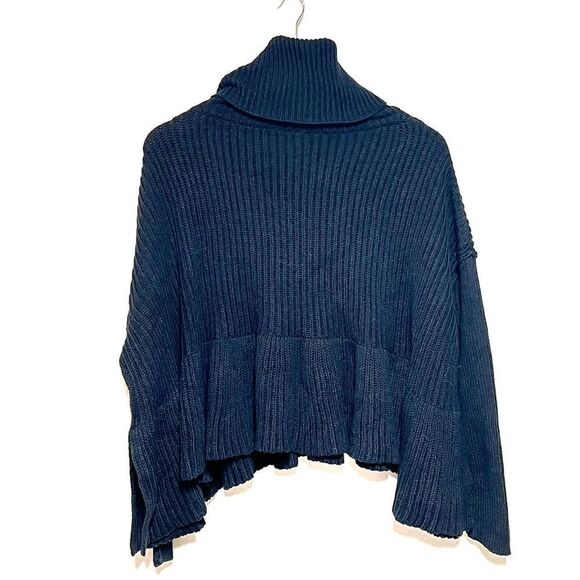 NWT Free People Black Layer Cake Ribbed Turtleneck Sweater Sz XS - Picture 5 of 8